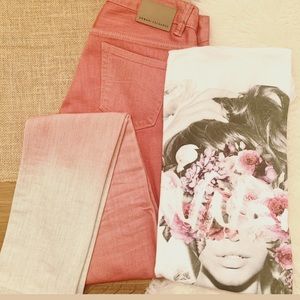 A/X OMBRÉ JEANS SIZE 0 31 inseam